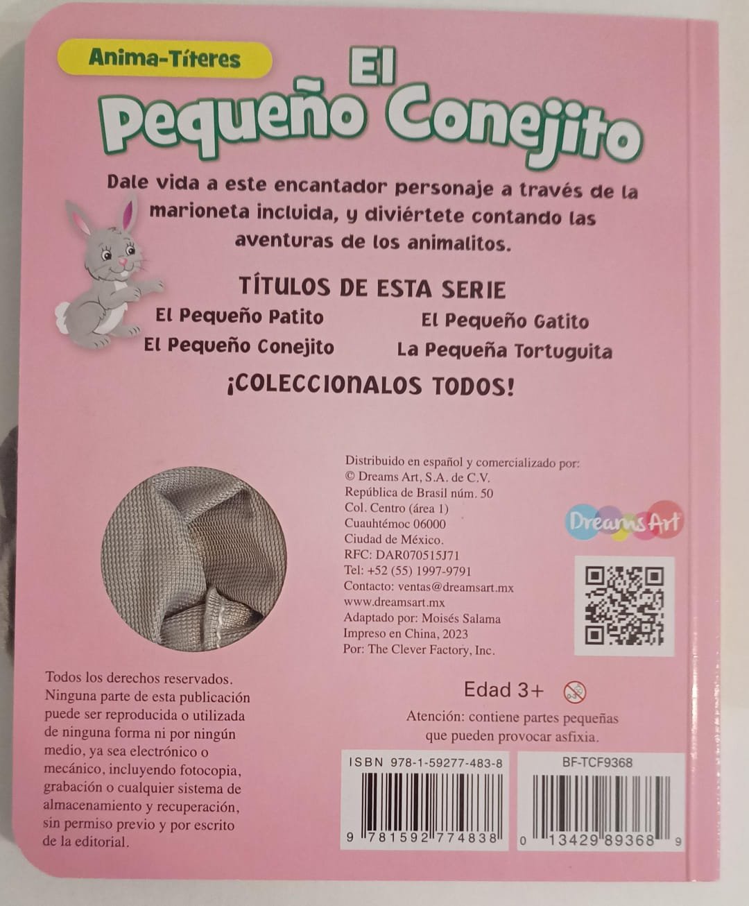 LIBRO DIDACTICO - ANIMA TITERES - EL PEQUEÑO CONEJITO / +3 AÑOS / 774838