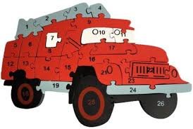 ROMPECABEZAS DIDACTICO - CAMION BOMBEROS MADERA GRUESA - 26 PIEZAS / 800219BOMBEROS