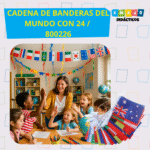 DECORACION DIDACTICA - CADENA DE BANDERAS DEL MUNDO CON 24 / +3 AÑOS / 800226