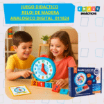 JUEGO DIDACTICO - RELOJ DE MADERA ANALOGICO DIGITAL / +3 AÑOS / 011824