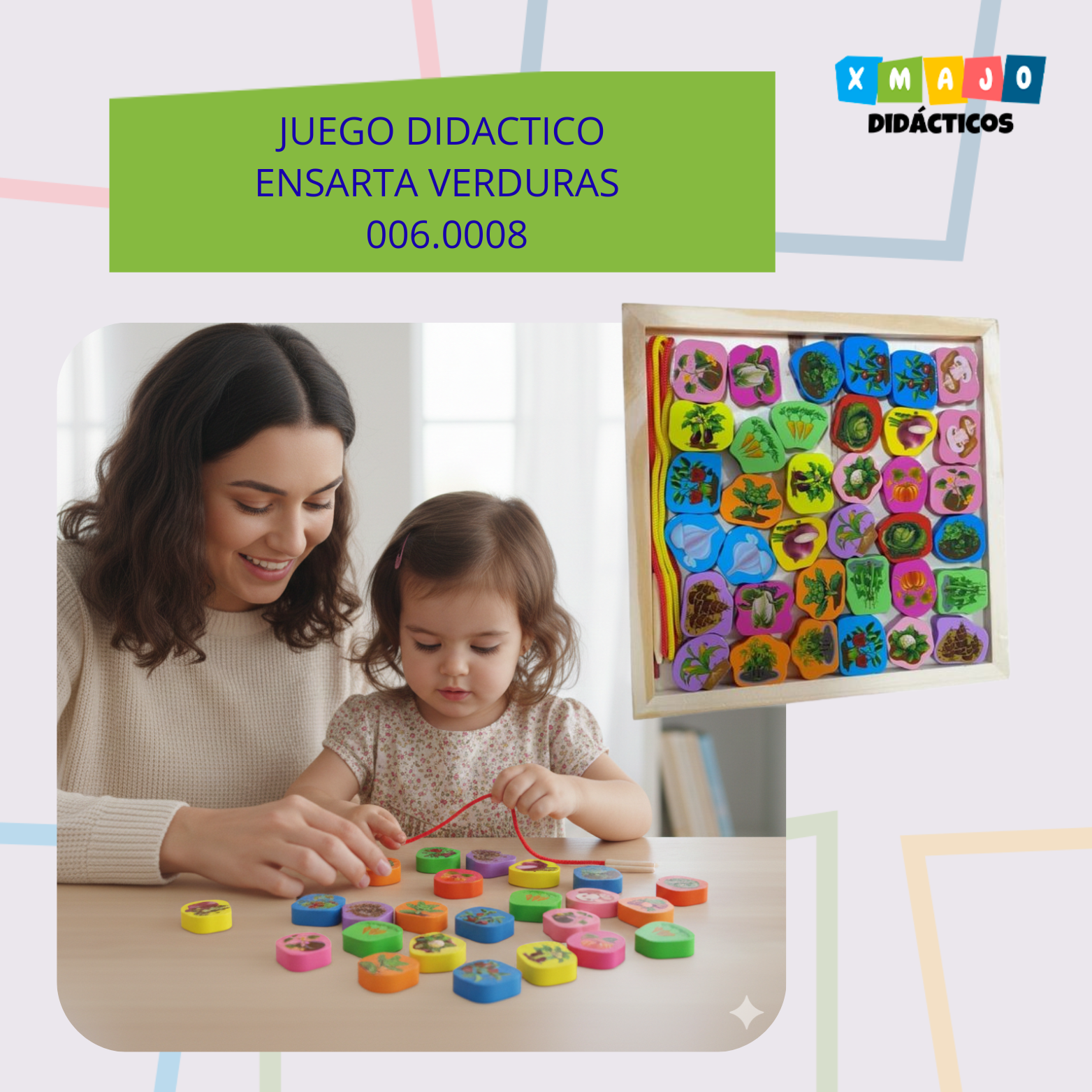 JUEGO DIDACTICO ENSARTA VERDURAS 0060008 JUEGO DIDACTICO - ENSARTA VERDURAS / +3 AÑOS / 006.0008 - Image 1