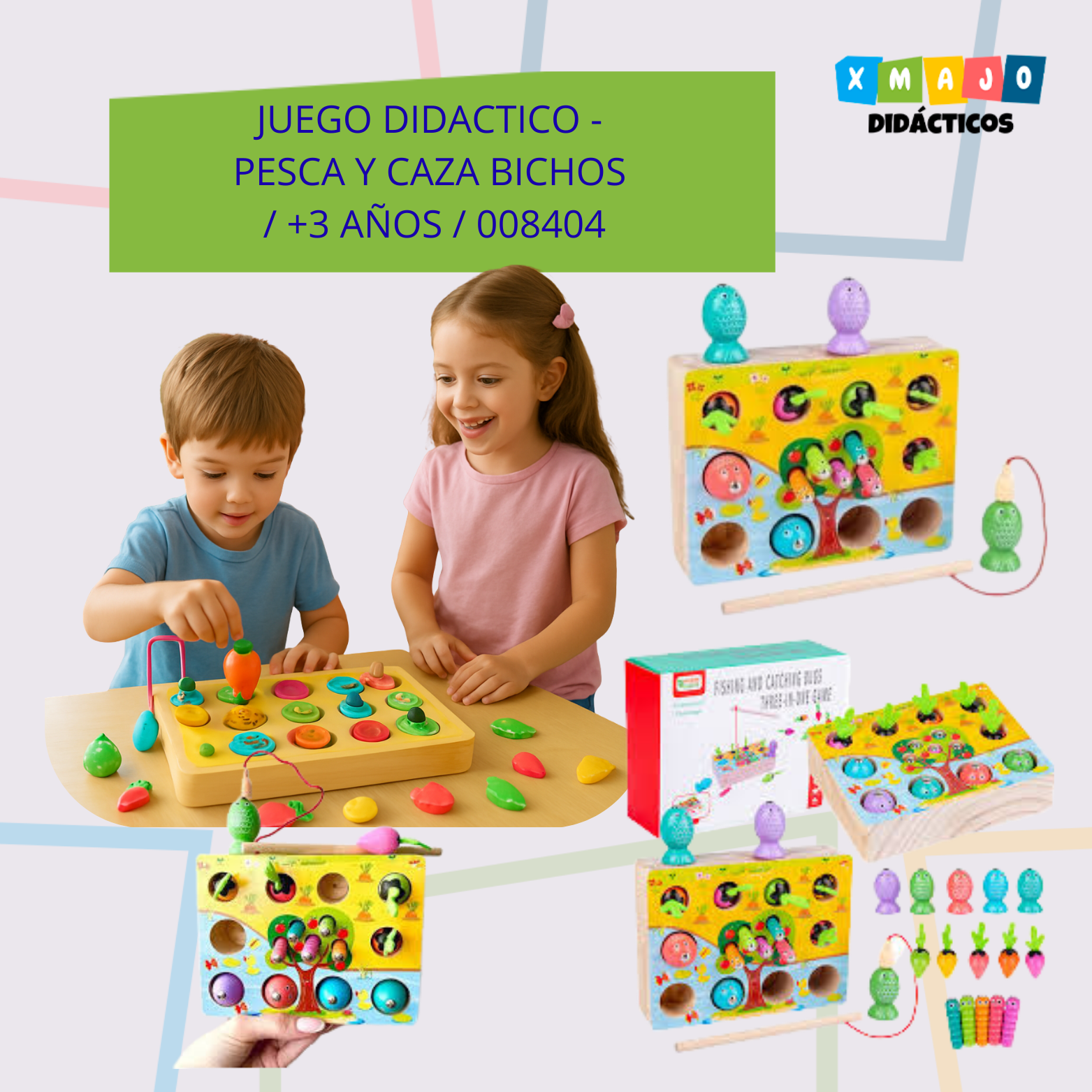 JUEGO DIDACTICO PESCA Y CAZA BICHOS 008404 JUEGO DIDACTICO - PESCA Y CAZA BICHOS / +3 AÑOS / 008404 - Image 1