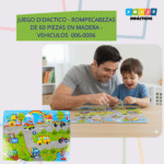 JUEGO DIDACTICO - ROMPECABEZAS DE 60 PIEZAS EN MADERA - VEHICULOS / +3 AÑOS / 006.0006