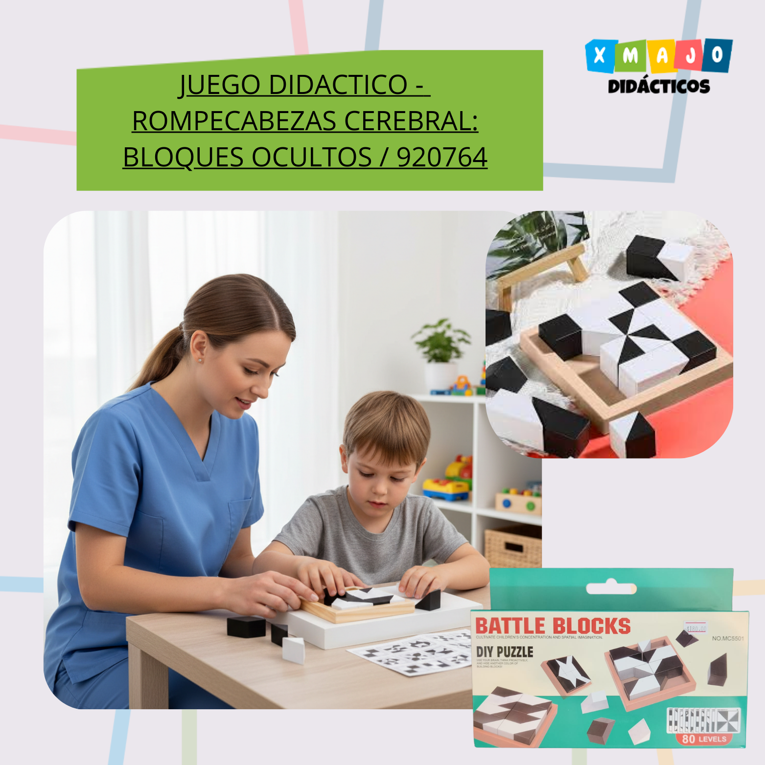 JUEGO DIDACTICO - ROMPECABEZAS CEREBRAL BLOQUES OCULTOS 920764 JUEGO DIDACTICO - ROMPECABEZAS CEREBRAL: BLOQUES OCULTOS / +3 AÑOS / 920764 - Image 1