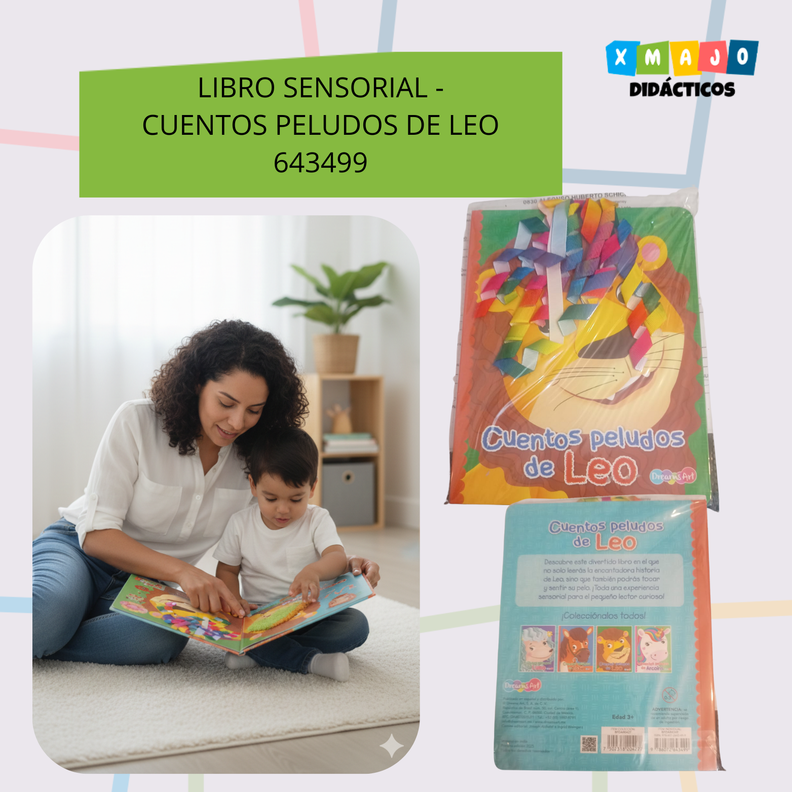LIBRO DIDACTICO SENSORIAL CUENTOS PELUDOS DE LEO 643499 LIBRO DIDACTICO SENSORIAL - CUENTOS PELUDOS DE LEO / +3 AÑOS / 643499 - Image 1