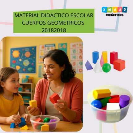 JUEGO DIDACTICO ESCOLAR - CUERPOS GEOMETRICOS PLASTICOS CON 8 PIEZAS / +0 AÑOS / 20182018