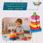 JUEGO DIDACTICO ESCOLAR - TORRE DE AROS CON 3 PIEZAS / +3 AÑOS / 20662066