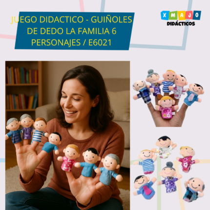 JUEGO DIDACTICO - GUIÑOLES DE DEDO LA FAMILIA 6 PERSONAJES / +3 AÑOS / E6021