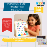 JUEGO DIDACTICO - PIZARRON MEDIANO 3 EN 1 MAGNETICO, GIS, MARCADOR / +3 AÑOS / 437271