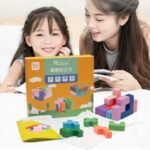 Cubo de Construcción 013624 con caja y tarjetas modelo para lógica y pensamiento espacial