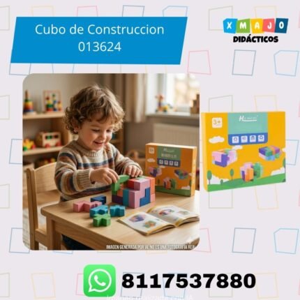 Cubo de Construcción 013624 con caja y tarjetas modelo para lógica y pensamiento espacial