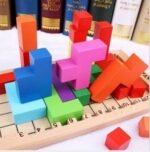 Ketamino de madera 013764 con piezas geométricas de colores para desarrollar lógica, concentración y pensamiento espacial infantil