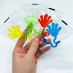 Mini Manitas Pegajosas 001.0125 en color amarillo-verde translúcido, juguete táctil sensorial para niños de 4 a 8 años