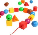 Ensartado de cuentas geométricas jumbo colores primarios para motricidad fina preescolar monterrey