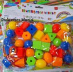 Ensartado de cuentas geométricas jumbo colores primarios para motricidad fina preescolar monterrey