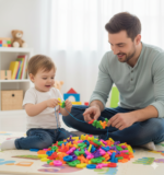 XMAJO 002.0002 — Ensartado de letras de plástico multicolor