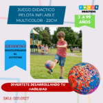 Pelota inflable multicolor de hule 22 cm para ejercicios de integración sensorial infantil