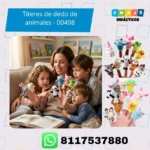 Títeres de dedo de animales 00498 set de 10 guiñoles de tela para lenguaje y juego simbólico