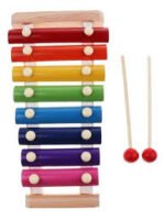 Xilófono metálico infantil de 8 notas código 012774 para estimulación musical y coordinación mano-ojo