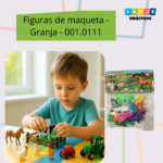 Figuras de animales de la granja 001.0111 didácticas de plástico de colores surtidos (caballo, cerdo, vaca, burro, conejo, gallina, pato) para el desarrollo infantil.