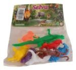 Figuras de animales de la selva en plástico multicolor set didáctico para maquetas escolares Monterrey XMAJO 001.0110
