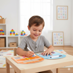 Niño utilizando material Montessori educativo para fomentar aprendizaje autónomo y habilidades cognitivas infantiles en Monterrey