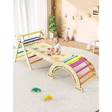 Balancín de madera Montessori 017094 para equilibrio, coordinación y motricidad gruesa infantil