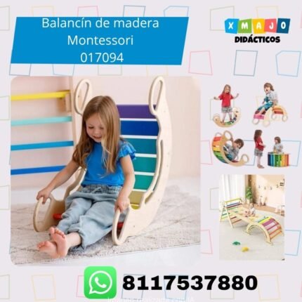 Balancín de madera Montessori 017094 para equilibrio, coordinación y motricidad gruesa infantil