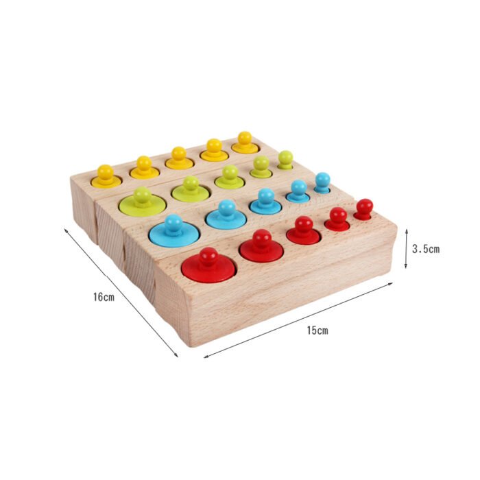 Cilindros Montessori en Monterrey 005144 con tableros de madera graduados y piezas de colores para motricidad fina