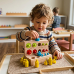 Cilindros Montessori en Monterrey 005144 con tableros de madera graduados y piezas de colores para motricidad fina