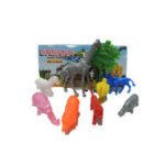 Figuras de animales de la sabana 001.0112 — set de plástico no tóxico en colores vivos, marca GAMA, hecho en México
