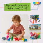 Figuras de animales de la sabana 001.0112 — set de plástico no tóxico en colores vivos, marca GAMA, hecho en México