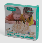Memorama infantil 678207 de madera natural para estimulación de memoria y motricidad fina en niños.