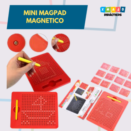 Pizarra magnética Magpad roja con lápiz para dibujo y preescritura modelo 954561 XMAJO.