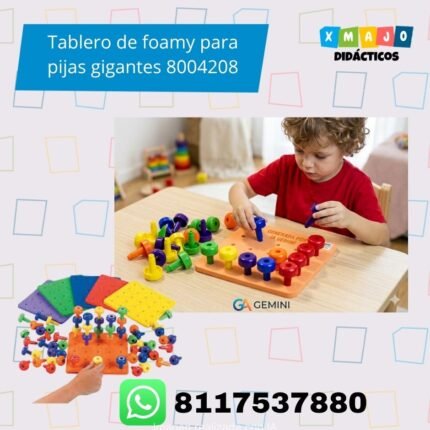 Tablero de foamy 8004208 para insertar pijas gigantes y trabajar motricidad fina