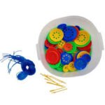Botones de plástico para ensartar 503150 con agujas e hilo