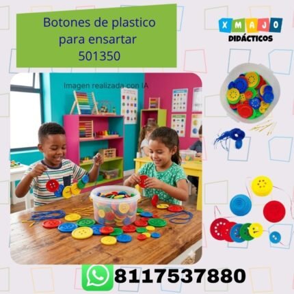 Botones de plástico para ensartar 503150 con agujas e hilo