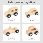 Carritos de madera 629524, set de 4 piezas listas para jugar y decorar