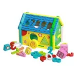 Casita de actividades de madera para niños 004834 para ensartar y encajar figuras