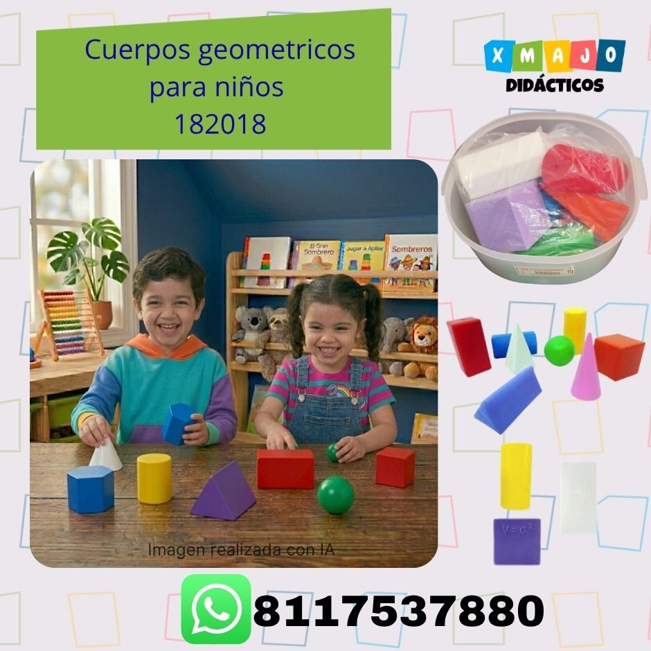 Cuerpos geométricos para niños 182018 Cuerpos geométricos para niños 182018 de plástico con fórmulas de volumen
