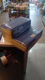 Escalera de hule espuma para niños 001.0076 de dos pasos recubierta en vinil