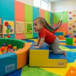 Escalera de hule espuma para niños 001.0076 de dos pasos recubierta en vinil
