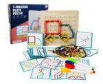 Geoplano de madera para niños 019934 con ligas, marcadores y tarjetas de patrones