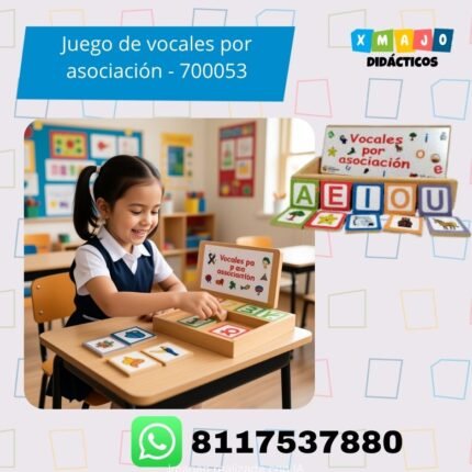Juego de Vocales por Asociación 700053 de madera para lenguaje y lectoescritura infantil