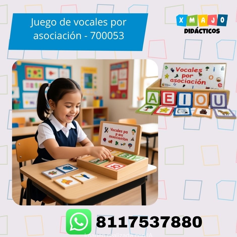 Juego de Vocales por Asociación 700053 Juego de Vocales por Asociación 700053 de madera para lenguaje y lectoescritura infantil