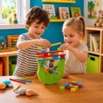 Juego de equilibrio de madera para niños 008354 en forma de cocodrilo