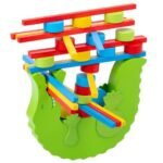Juego de equilibrio de madera para niños 008354 en forma de cocodrilo