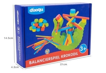 Juego de equilibrio de madera para niños 008354 en forma de cocodrilo