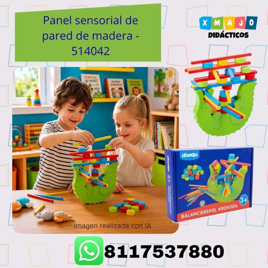 Juego de equilibrio de madera para niños 008354 Juego de equilibrio de madera para niños 008354 en forma de cocodrilo