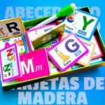 Letras mayúsculas de madera para trazar con tablero cognitivo infantil